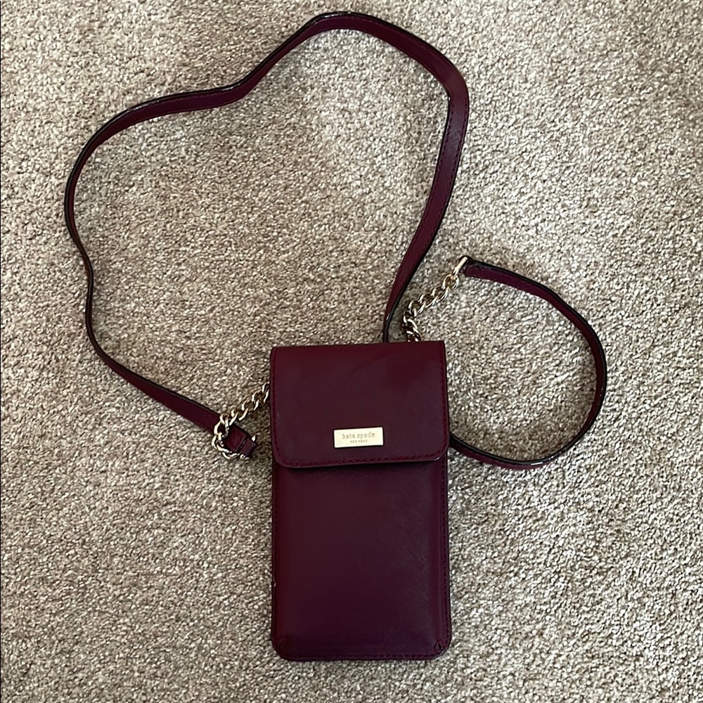 Burgundy Crossbody Bag with Chain Detail